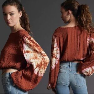 Anthropologie The Odells Tie Dye Serena Top Size Large Bohemian Beach Summer